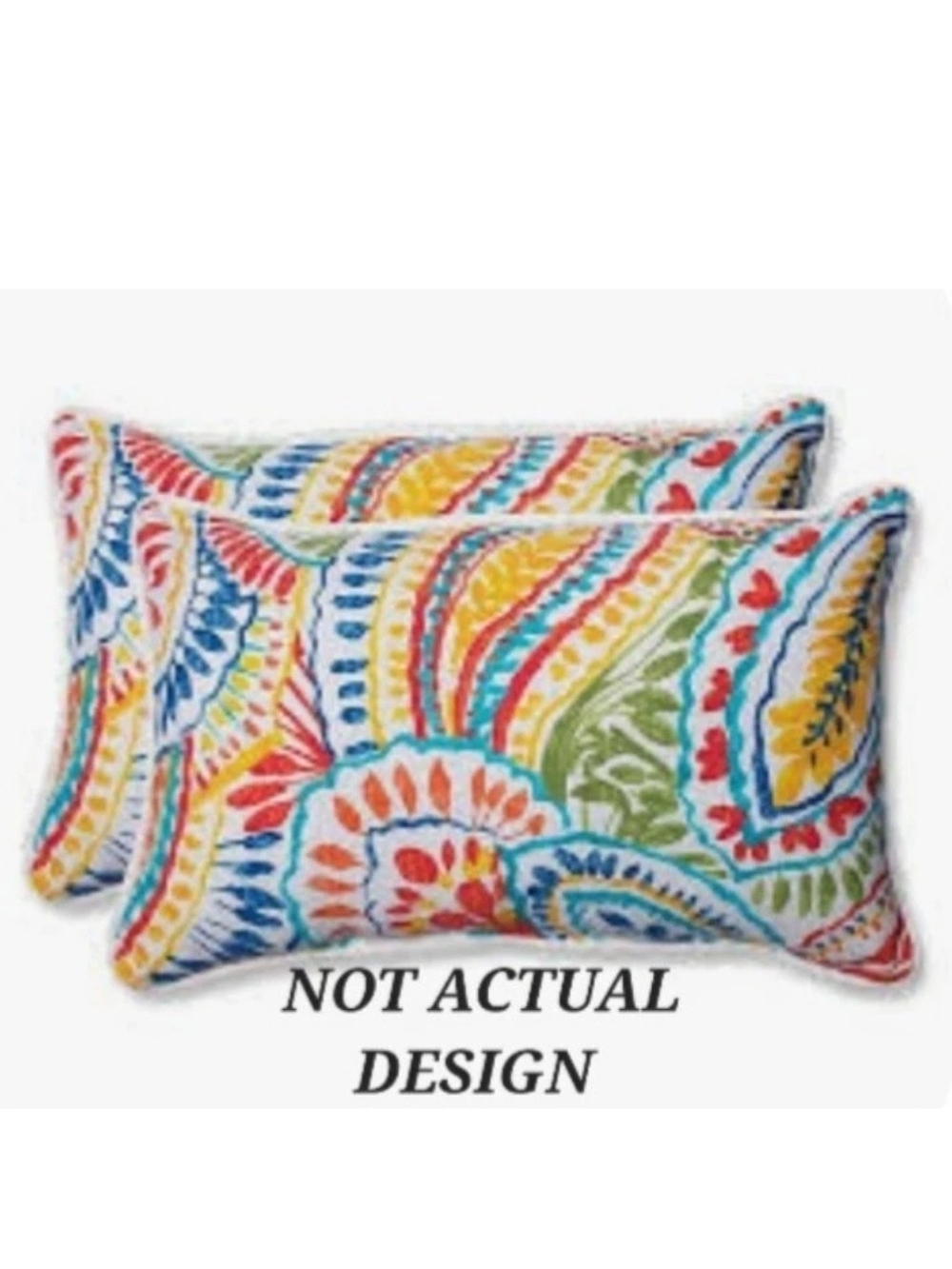 Multicolor Floral Paisley Decorative Outdoor Throw Pillow Covers- Set of 2